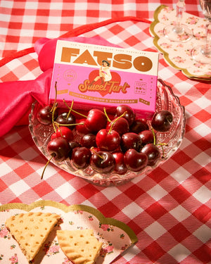FATSO Vegetarian Chunky Chocolate Bar 150g - Sweet Tart Cherry, Almond and Shortbread