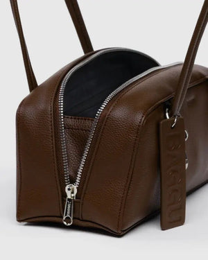 BAGGU Bowler Bag Small - Recycled Leather - Plastic Freedom