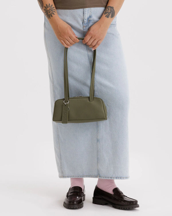 BAGGU Bowler Bag Small - Recycled Leather - Plastic Freedom