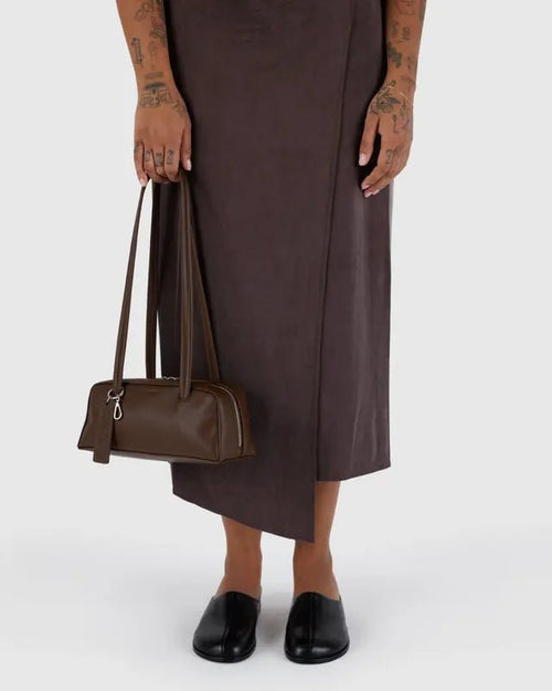 BAGGU Bowler Bag Small - Recycled Leather - Plastic Freedom
