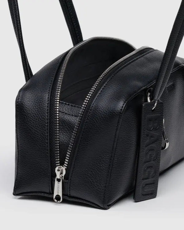 BAGGU Bowler Bag Small - Recycled Leather - Plastic Freedom
