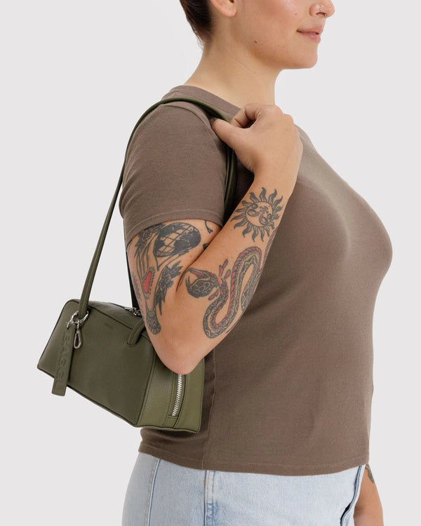 BAGGU Bowler Bag Small - Recycled Leather - Plastic Freedom