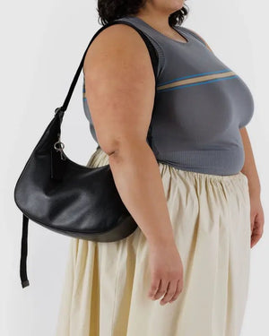 BAGGU Crescent Bag Medium - Recycled Leather - Plastic Freedom