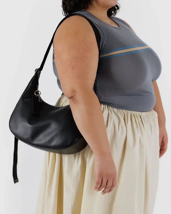 BAGGU Crescent Bag Medium - Recycled Leather - Plastic Freedom