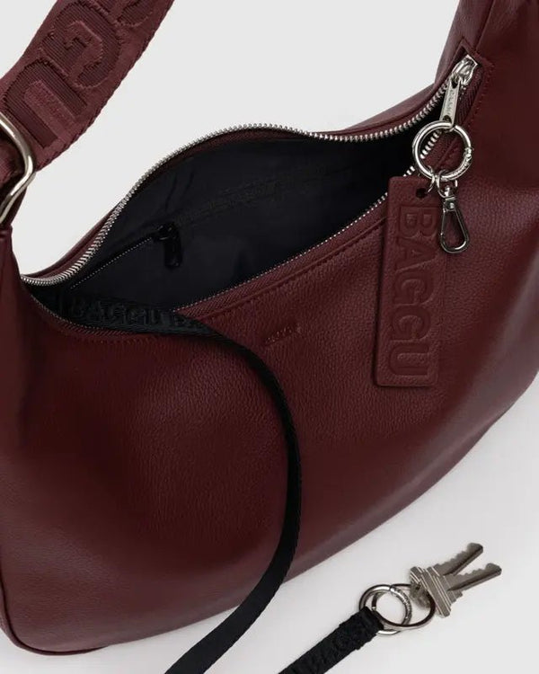BAGGU Crescent Bag Medium - Recycled Leather - Plastic Freedom