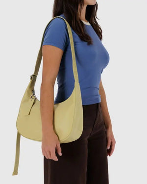 BAGGU Crescent Bag Medium - Recycled Leather - Plastic Freedom