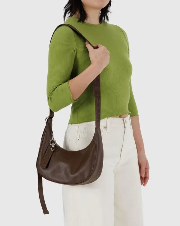 BAGGU Crescent Bag Small - Recycled Leather - Plastic Freedom