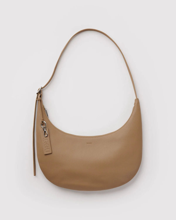 BAGGU Flat Crescent Recycled Leather Bag - Medium - Plastic Freedom