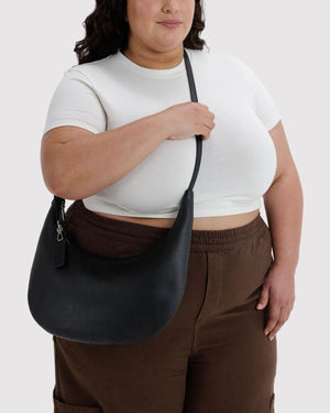 BAGGU Flat Crescent Recycled Leather Bag - Medium - Plastic Freedom