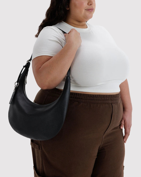 BAGGU Flat Crescent Recycled Leather Bag - Medium - Plastic Freedom