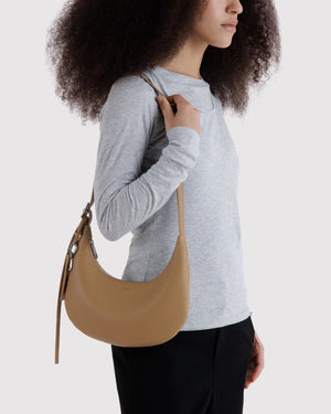 BAGGU Flat Crescent Recycled Leather Bag - Small - Plastic Freedom