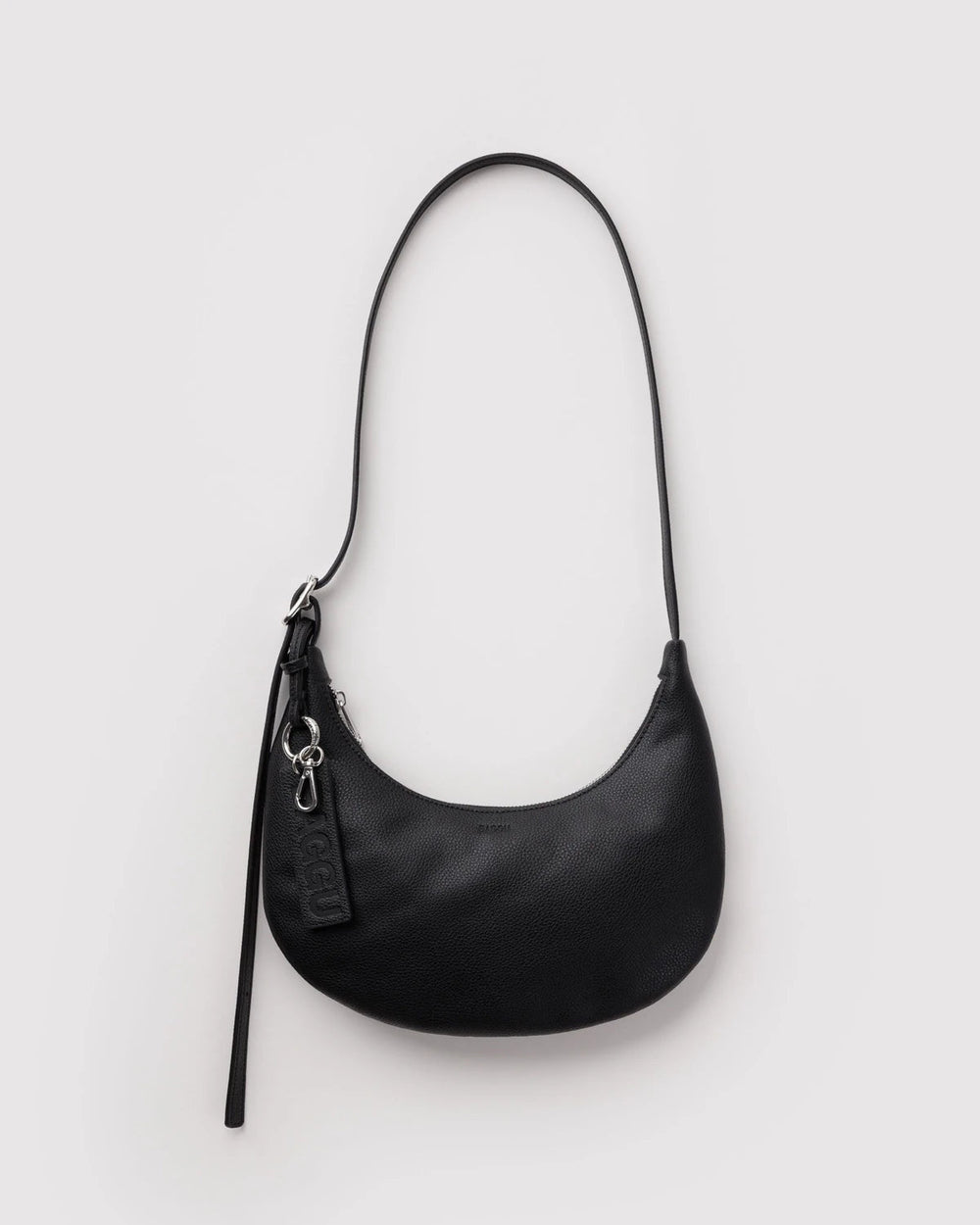 BAGGU Flat Crescent Recycled Leather Bag - Small - Plastic Freedom