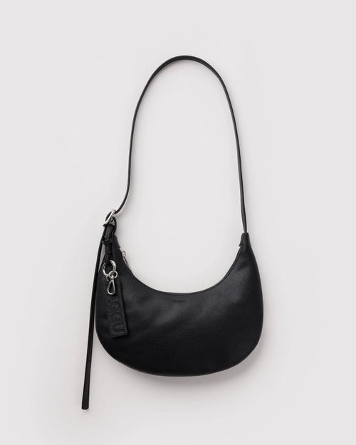BAGGU Flat Crescent Recycled Leather Bag - Small - Plastic Freedom