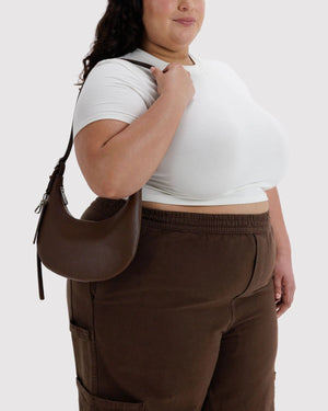 BAGGU Flat Crescent Recycled Leather Bag - Small - Plastic Freedom