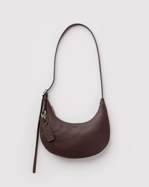 BAGGU Flat Crescent Recycled Leather Bag - Small - Plastic Freedom