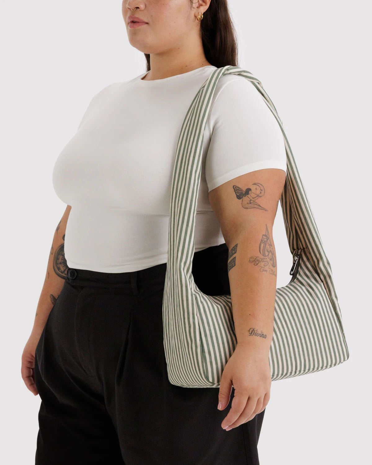 BAGGU Meringue Bag - Early Access - Sage Stripe