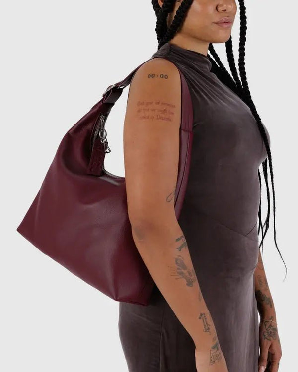 BAGGU Shoulder Bag - Recycled Leather - Plastic Freedom