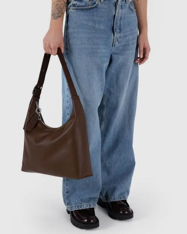 BAGGU Shoulder Bag - Recycled Leather - Plastic Freedom