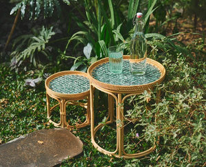 Bam & Bloom Rattan Side Table - Carbis - Plastic Freedom