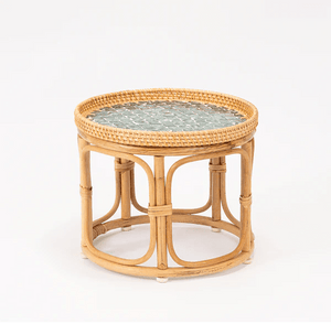 Bam & Bloom Rattan Side Table - Carbis - Plastic Freedom