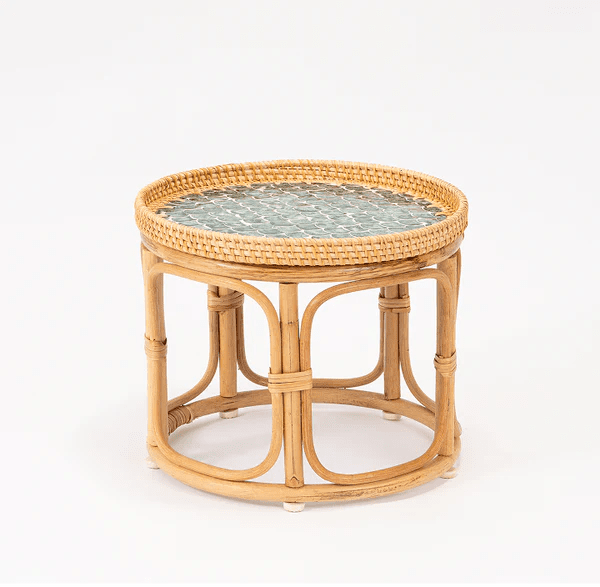 Bam & Bloom Rattan Side Table - Carbis - Plastic Freedom