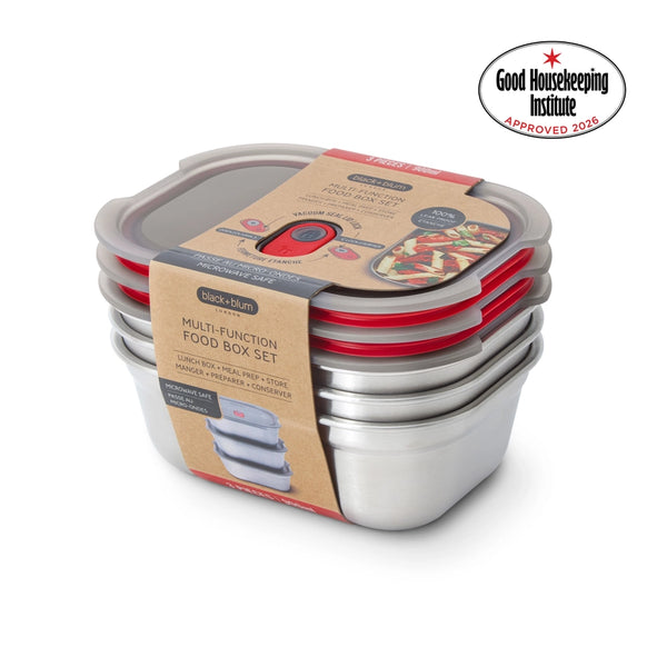 Black + Blum Stainless Steel Microwave-Safe & Leak Proof Lunch Box Set