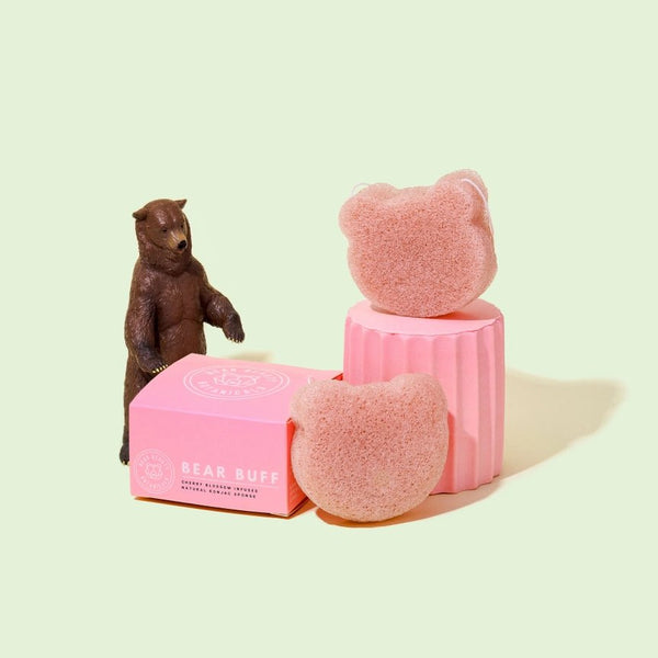 Bear Beauty Bear Buff Cherry Infused Konjac Sponge - Plastic Freedom