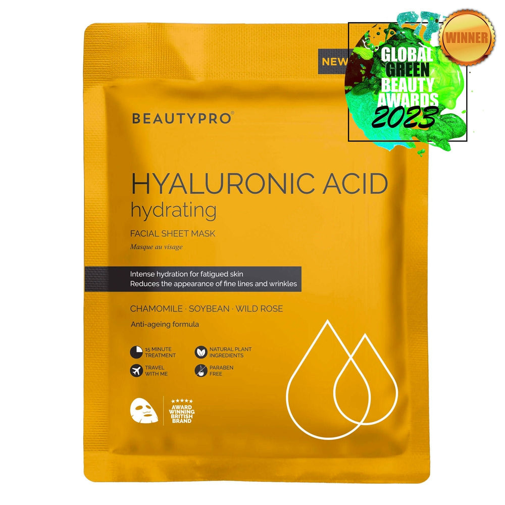 BEAUTYPRO 100% Compostable Sheet Face Mask - Hyaluronic Acid Hydrating Sheet Mask - Plastic Freedom