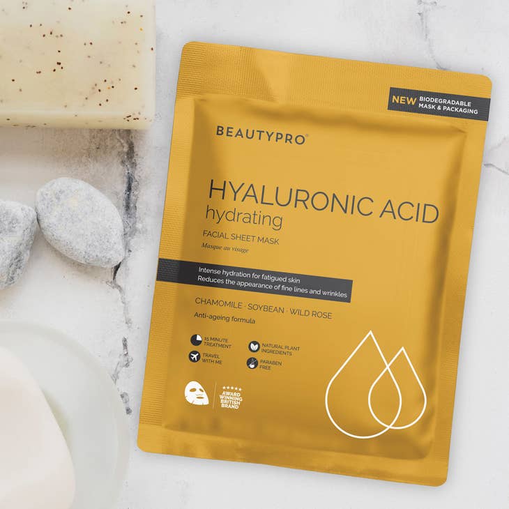 BEAUTYPRO 100% Compostable Sheet Face Mask - Hyaluronic Acid Hydrating Sheet Mask - Plastic Freedom
