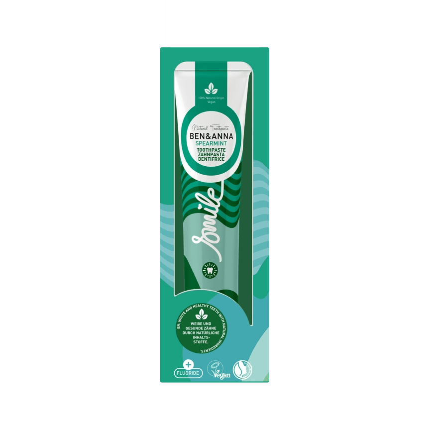 Ben & Anna Toothpaste Tube 75ml with Fluoride - Spearmint - Plastic Freedom