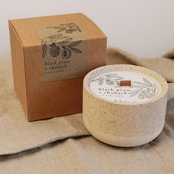 Bobella Co Refillable Vegan Stoneware Candle with Plantable Dust Cover - Plastic Freedom