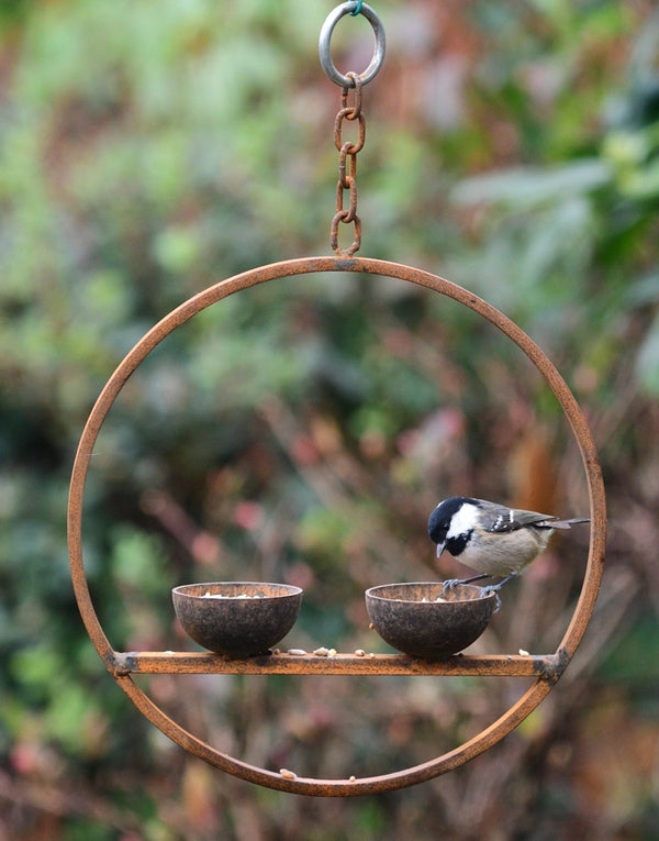 Savage Works Steel Hanging Double Bird Feeder
