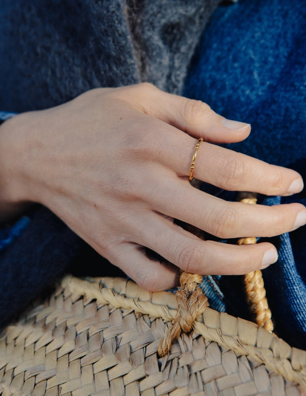 Nordic MuseGold Bead Detail Waterproof Ring