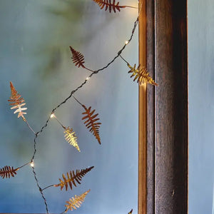 Gold Fern Lead Wire Christmas Lights - 1m
