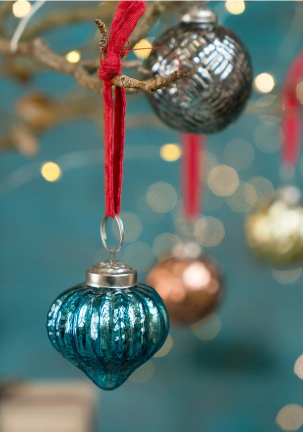 Namaste Recycled Glass Christmas Tree Decoration - x5 Pack