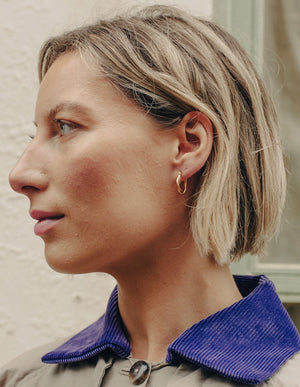 Nordic Muse Gold Small Entwined Latch Waterproof Hoop Earrings