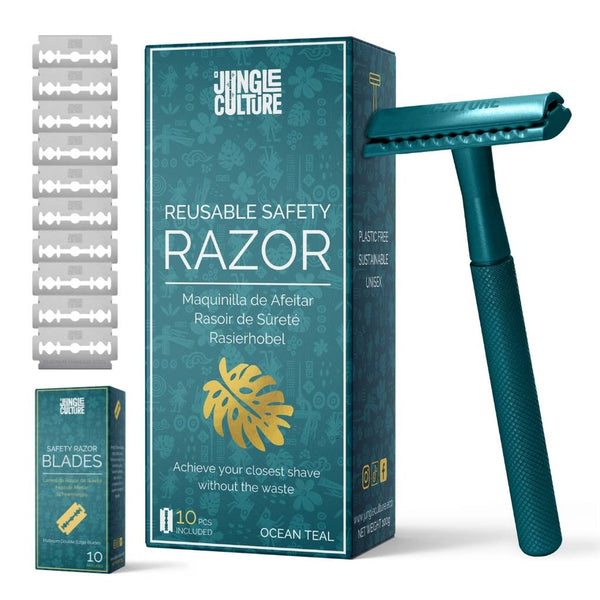 Jungle Culture Reusable Safety Razor + 10 Blades