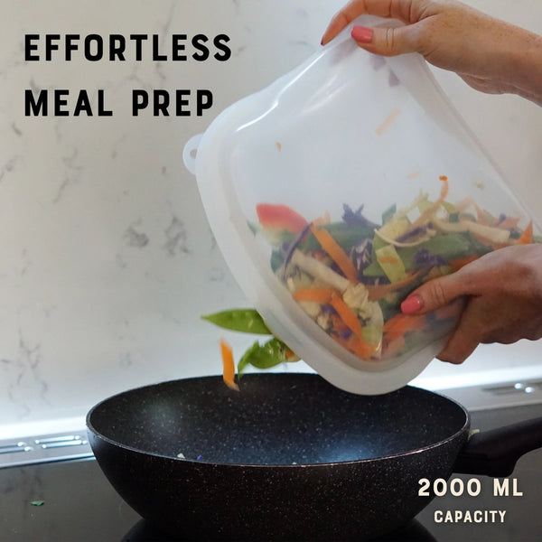 Moonmoon Reusable Silicone Food Storage Bags Medium - x2 Curve Pack