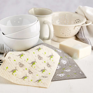Eco Living Compostable Sponge Cleaning Cloths Printed - x4 Pack