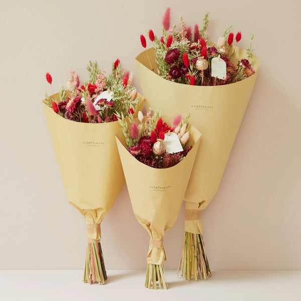 Wildflowers by Floriette Dried Flower Bouquet 50cm - Red