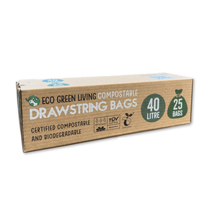 Eco Green Living Compostable Drawstring Bin Bags 40L - x25