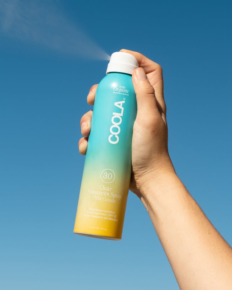 Coola Organic Suncream SPF 30 Pina Colada - Aluminium Spray Bottle - Plastic Freedom