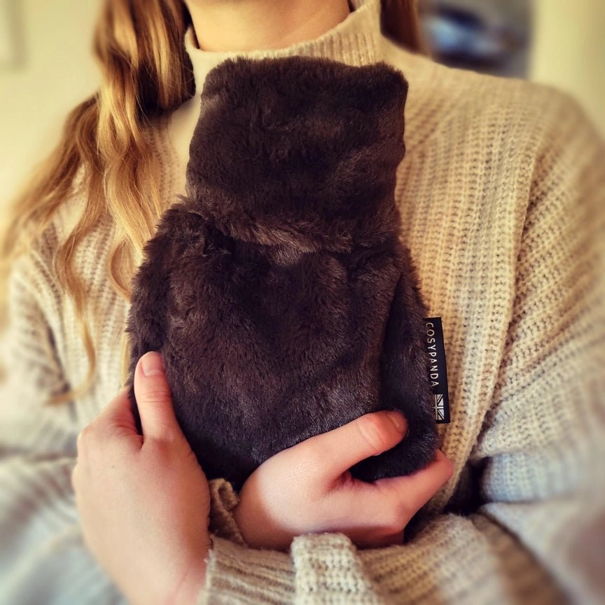CosyPanda Natural Rubber Hot Water Bottle MINI - Recycled Faux Fur - Plastic Freedom
