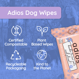 Adios Plastic Compostable 100% Compostable Pet Wet Wipes