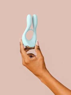 The Natural Love Company Medlar Cock Ring with Vibrating Clitoral Prongs