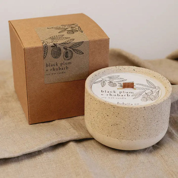 Bobella Co Refillable Vegan Stoneware Candle with Plantable Dust Cover