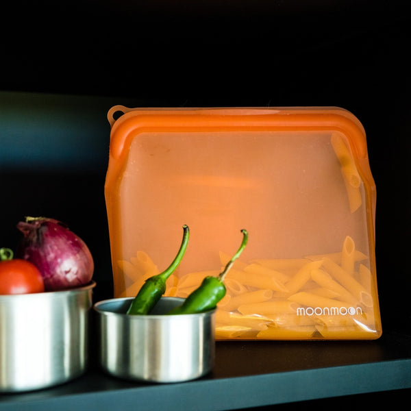 Moonmoon Reusable Silicone Food Bags Large - x2 Pack