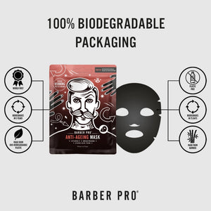 BARBERPRO 100% Compostable Sheet Face Mask for Men - Anti-Ageing