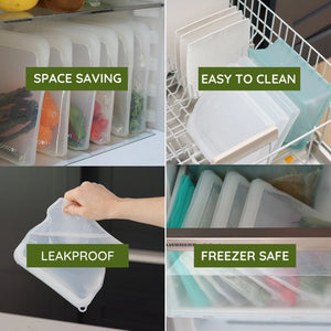 Moonmoon Reusable Silicone Food Bags Large - x2 Pack