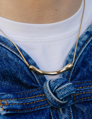 Nordic Muse Gold Organic Bar Waterproof Necklace